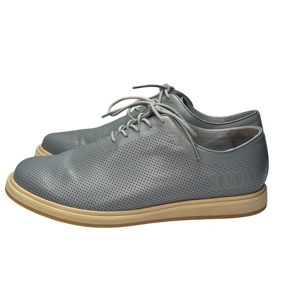 NOBULL Other - NOBULL Men 10 Leather Dress Shoe Perforated Lace Up Blue Lightweight Gum Sole